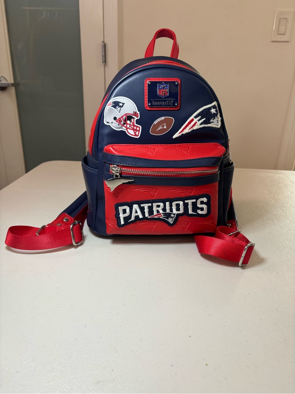 Loungefly Patriots Mini Backpack - Navy & Red